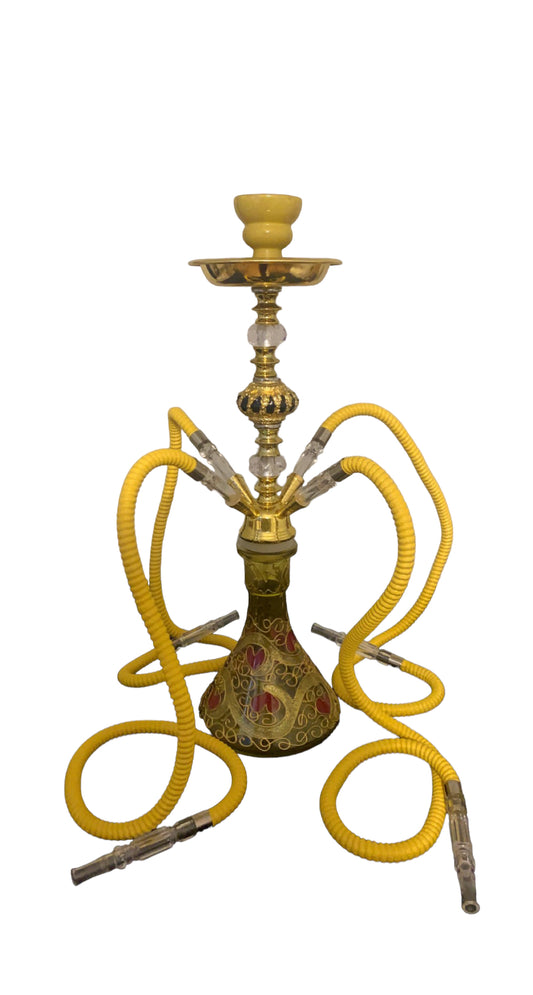 Four Hose Hookah Set Yellow