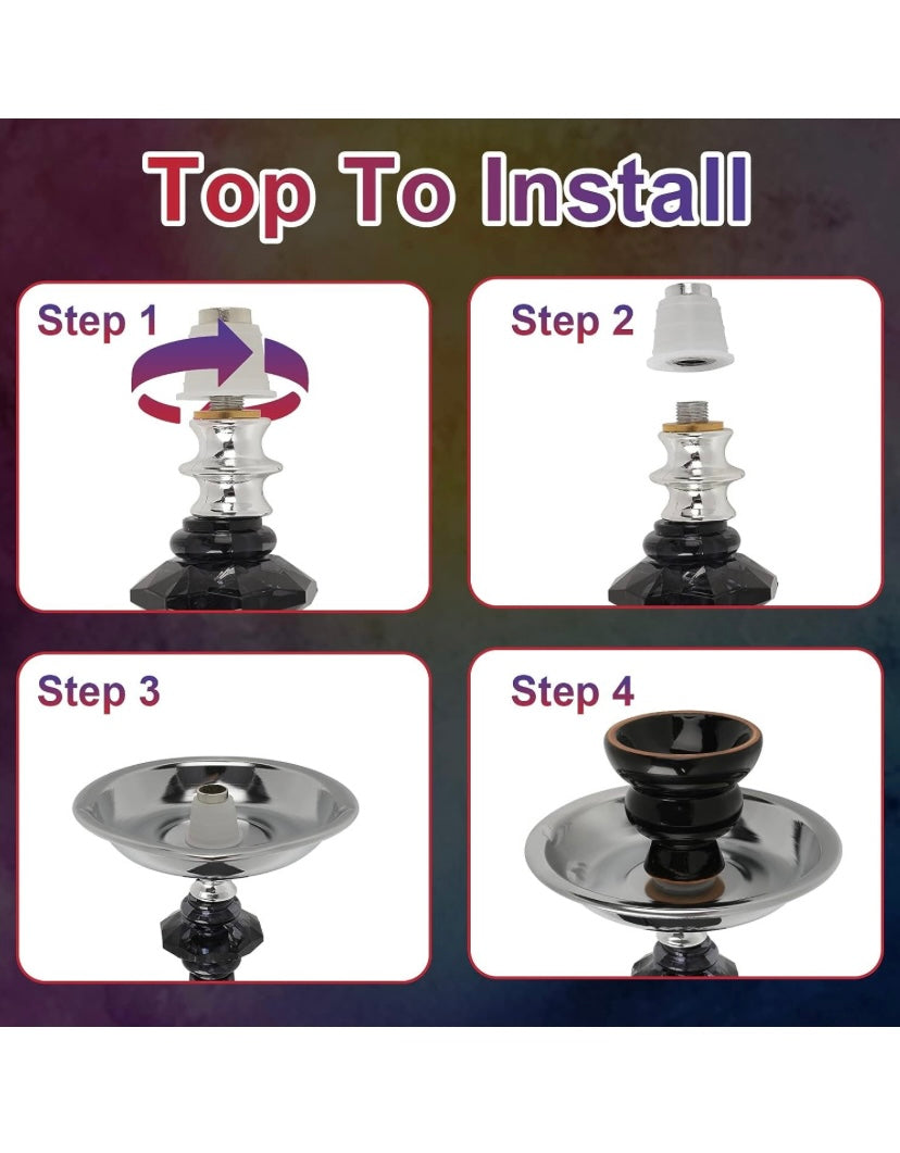 Four Hose Hookah Set Black