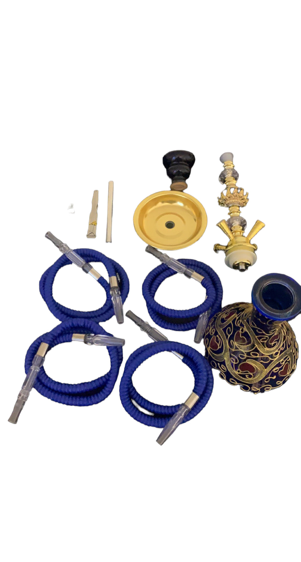 Four Hose Hookah Set Blue