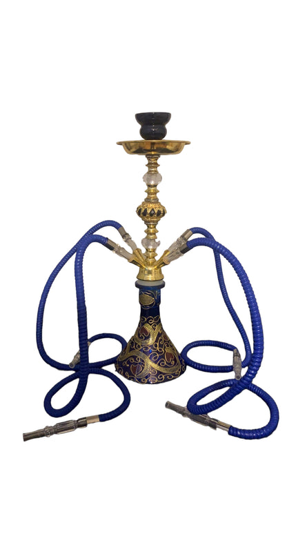 Four Hose Hookah Set Blue