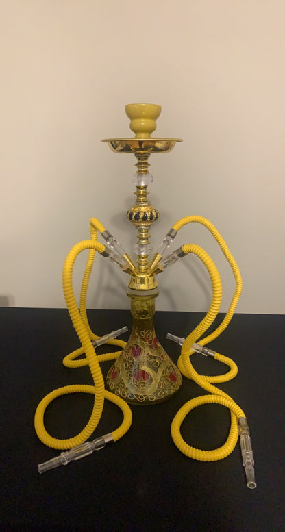 Four Hose Hookah Set Yellow