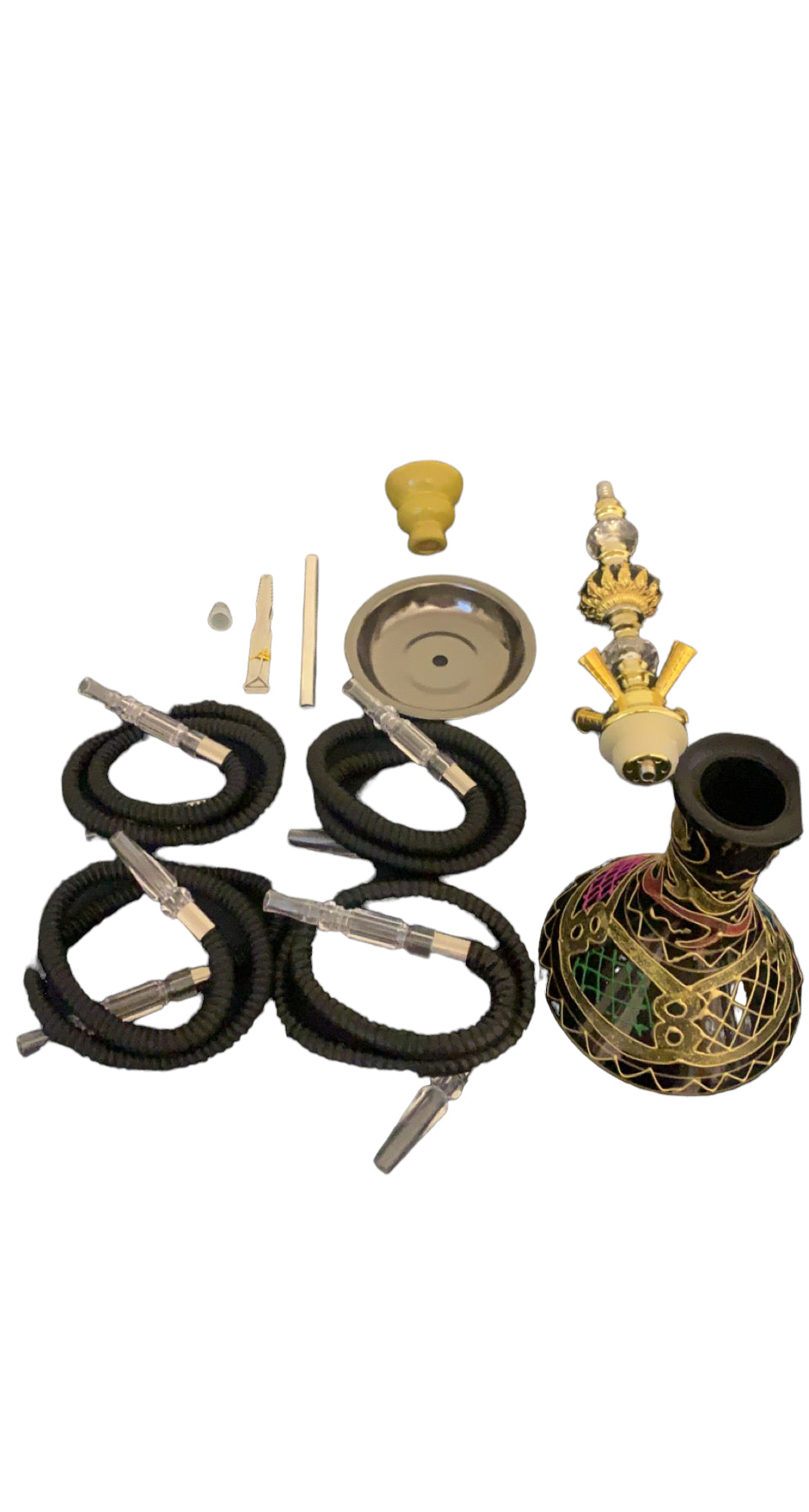 Four Hose Hookah Set Black